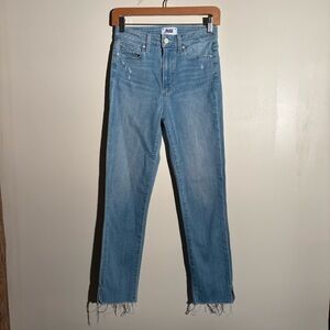 Paige Cropped Raw Hem Jeans